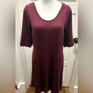 NWT. Toad & Co. Daisy Rib Cafe Sleeve Dress. Barbera Red. Size Large.